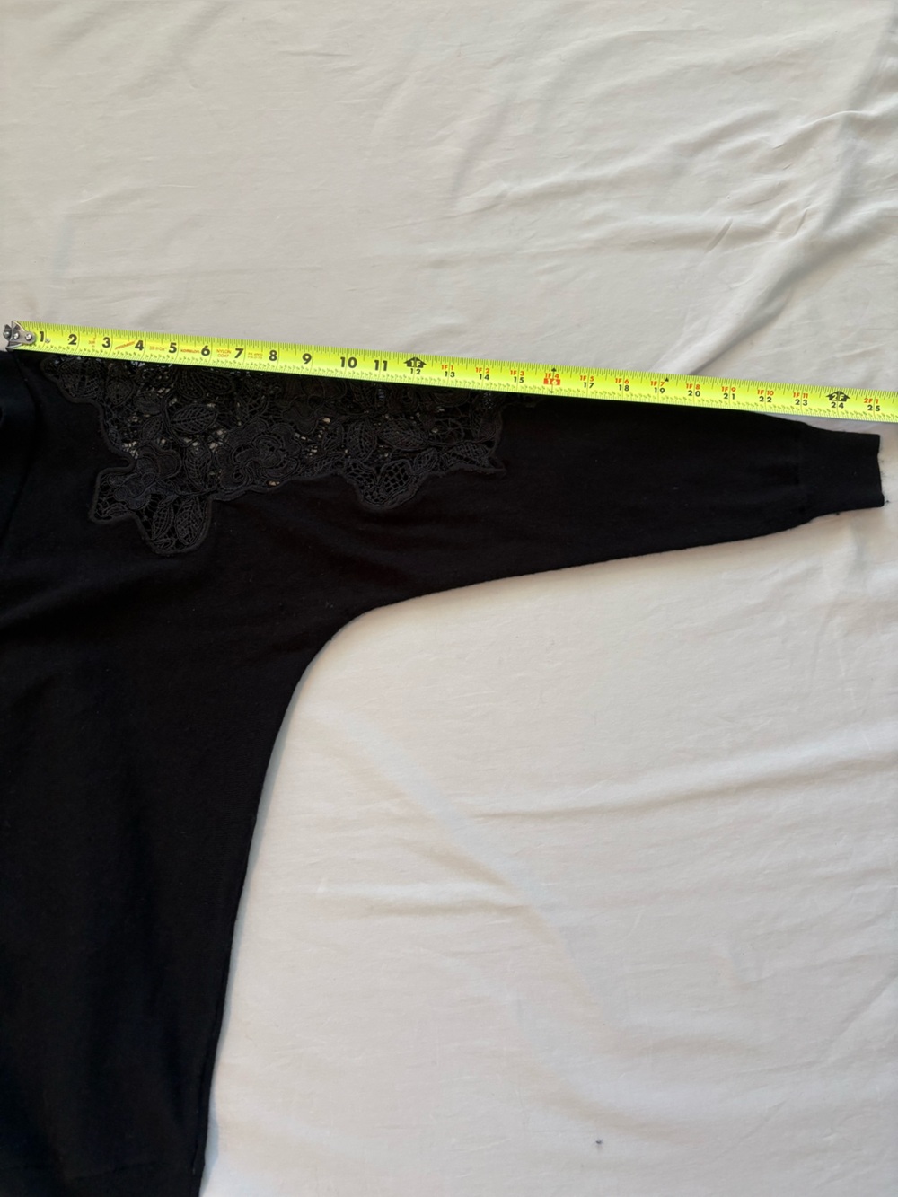 Massimo Dutti Black Lace Shoulder V Neck Cardigan Sweater S - Picture 8 of 8